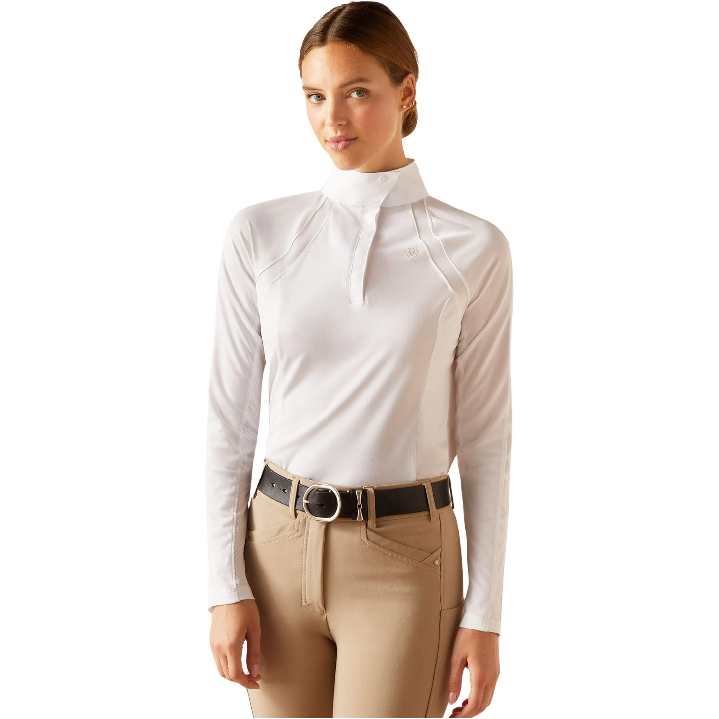 Ariat Womens Sunstopper 3.0 Long Sleeve Show Shirt 10048938 - White